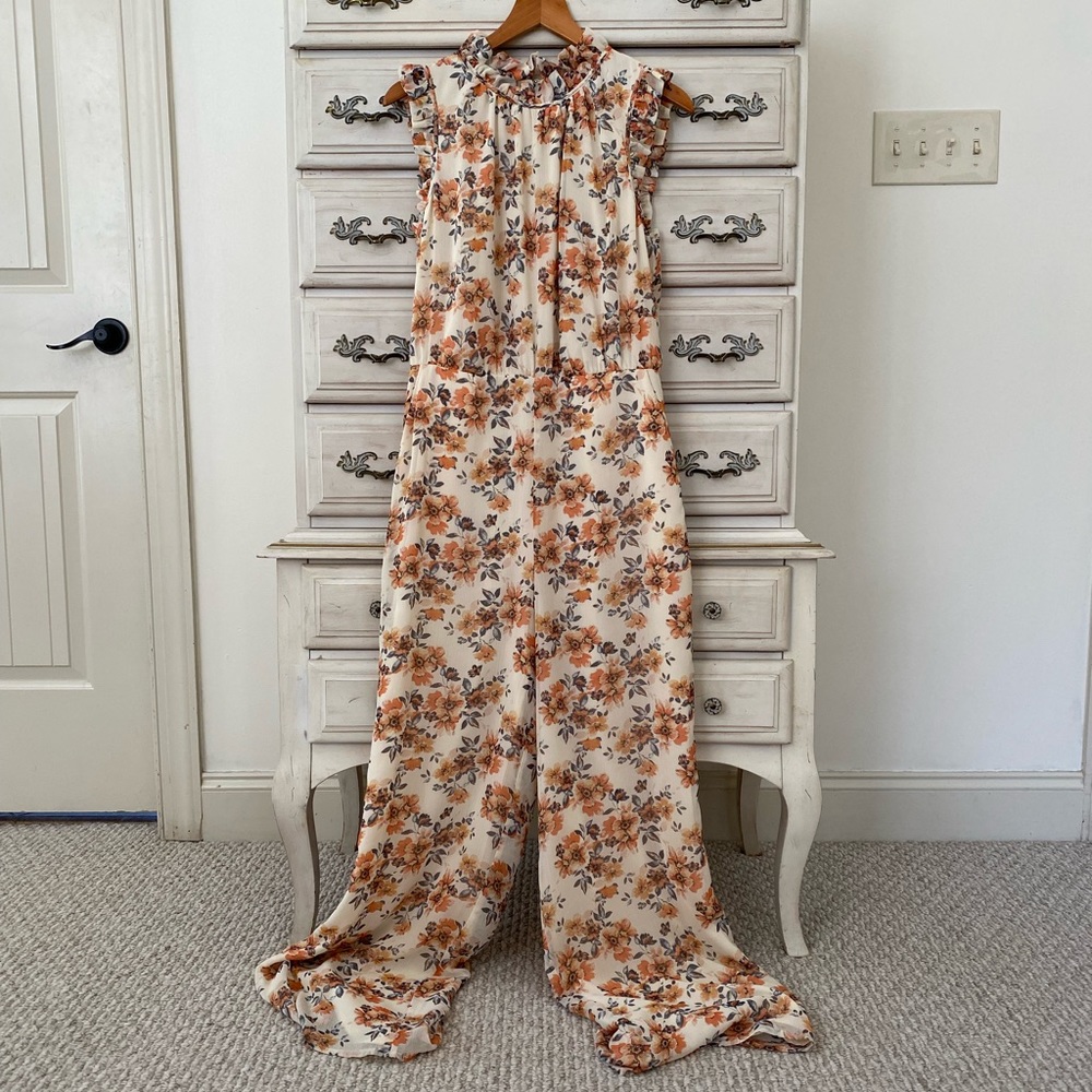 Floral Pocketed Jumpsuit